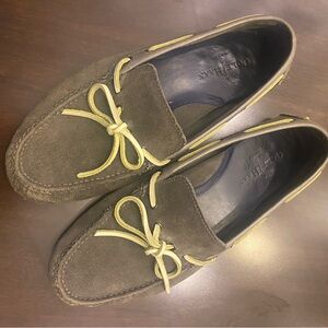 Cole Haan Suede Driving Moccasins-Men’s Size 11, Grey w/ Lime Green Laces/Tread